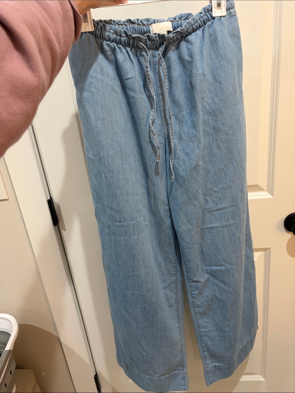 H&M Light Blue Wide Straight Leg Jumpsuit Pants